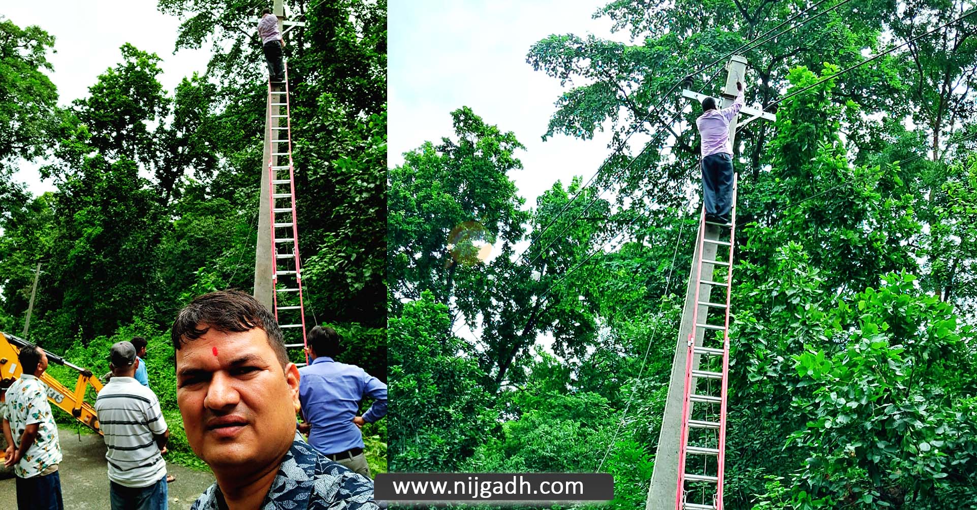 डोजर बोकेर पुगे सिङ्गौलका वडा अध्यक्षहरु विद्युत बनाउन